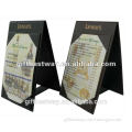 High quality smaller MOQ low price leather table tent
